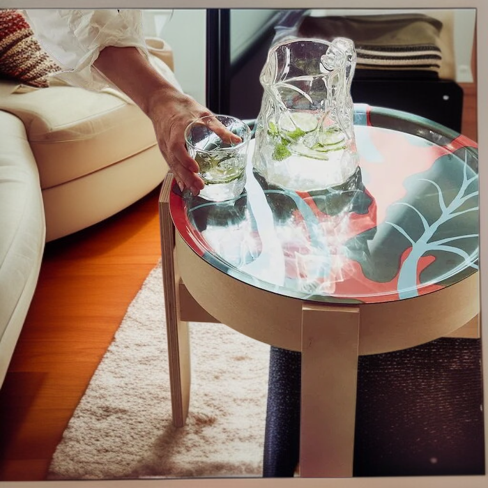 Okrągła taca IKEA BASTUA czerwona 43 cm do kawiarni, imprez, kempingu 805.426.83