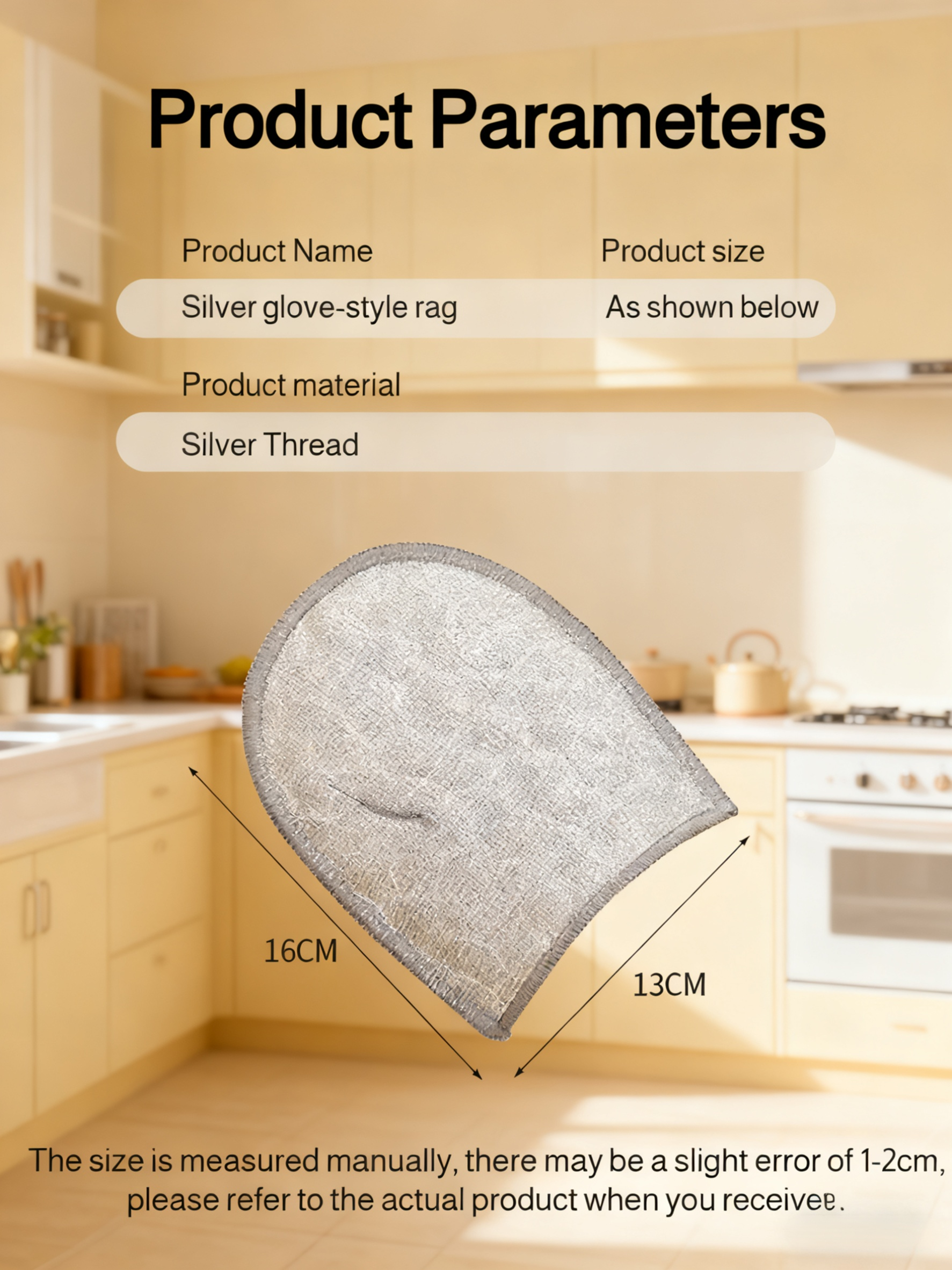 Oil-resistant cleaning glove with antibacterial silver fiber