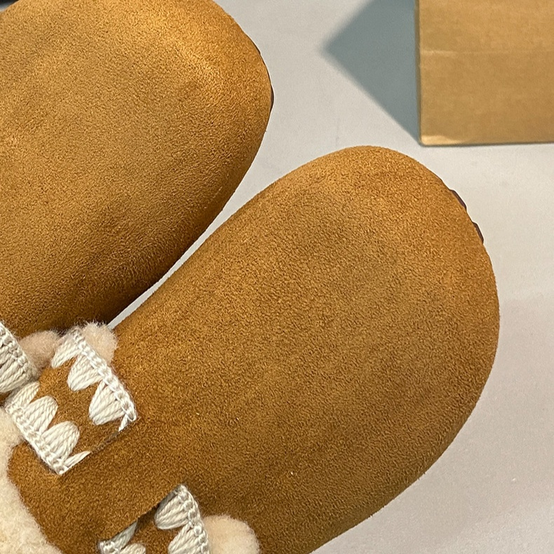 加絨加厚保暖平底一腳蹬軟底鞋