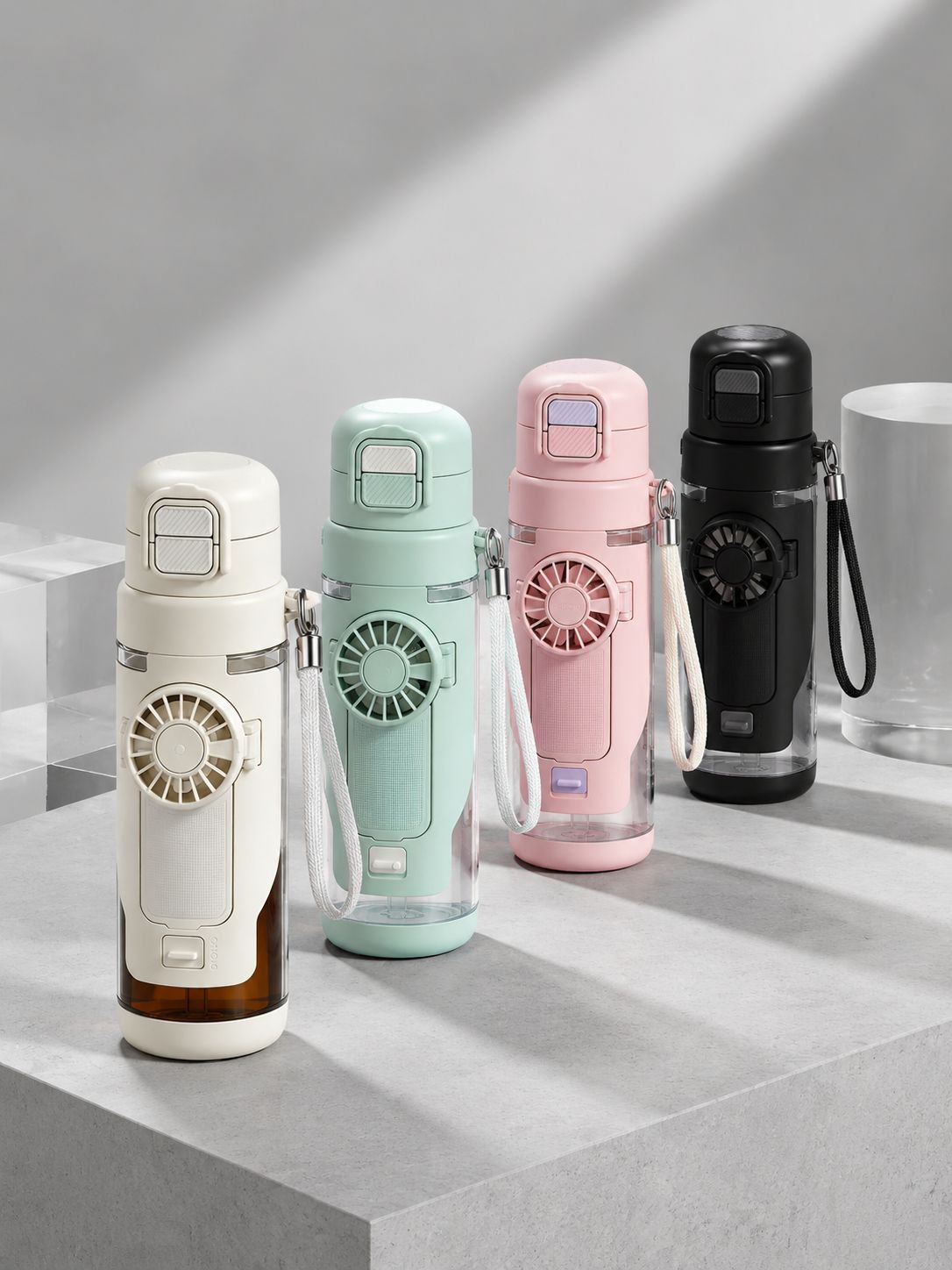 High-value, stylish new summer sports water bottle with fan design, perfect for students and as a gi