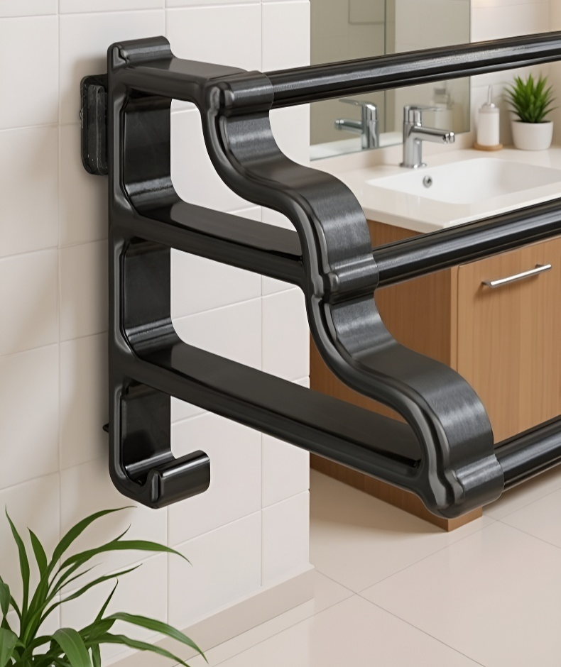 벽 손상 없이 부착하는 수건걸이 실제 사용 예시