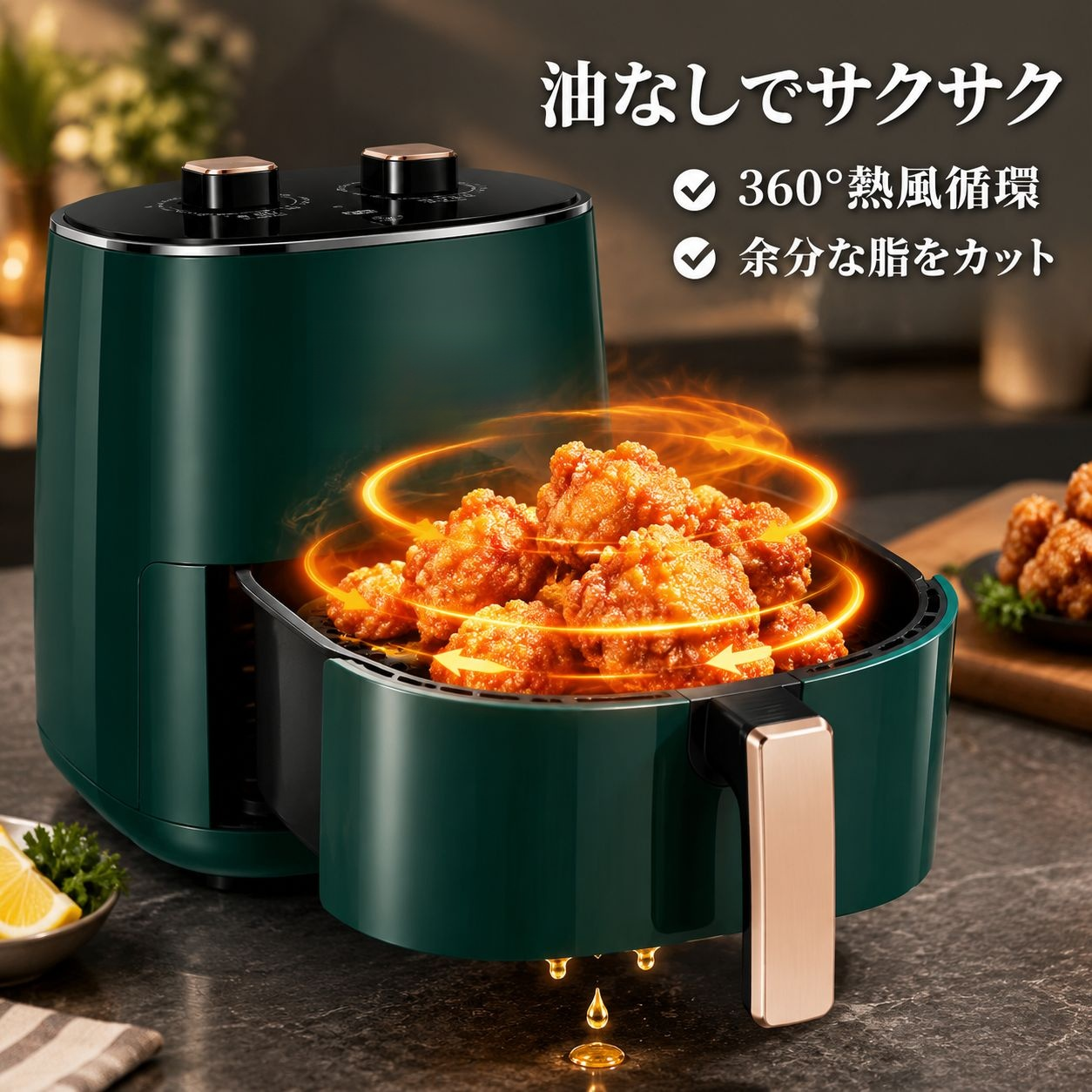 4L大容量エアフライヤー 家庭用ノンオイル電気フライヤー 電気オーブン