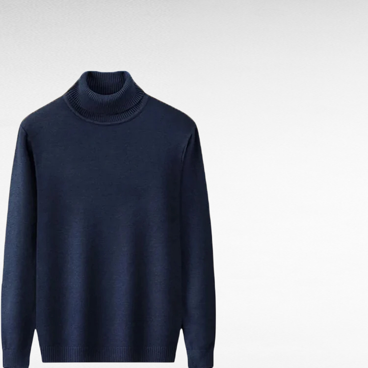 남성 무지 목폴라 니트