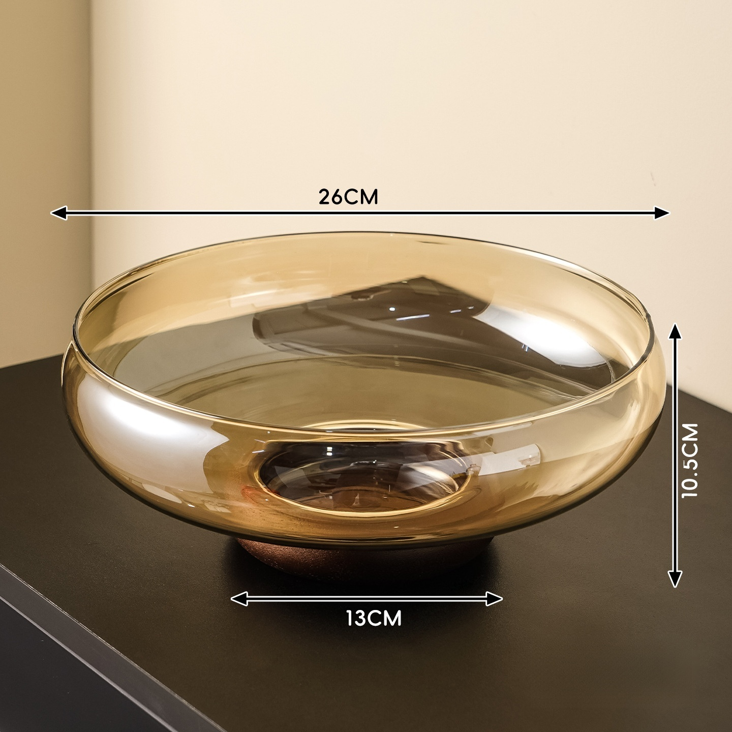 ชามผลไม้แก้วหรูหราสำหรับห้องนั่งเล่น