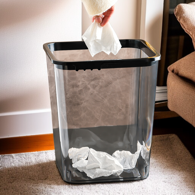 투명 아크릴 사각 대용량 휴지통