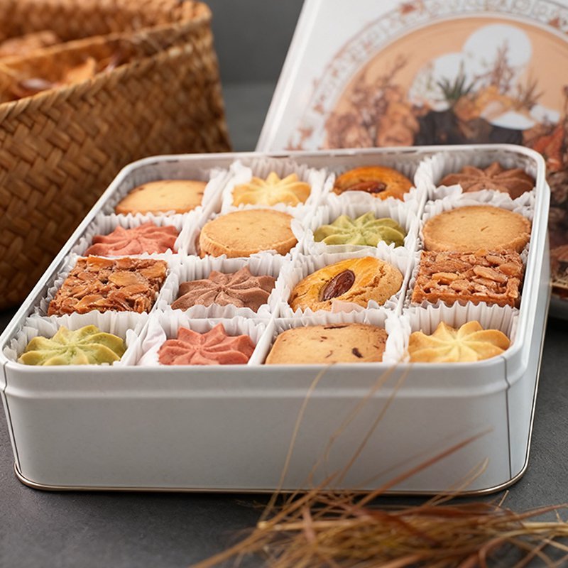 色とりどりのフレーバービスケットが並ぶイメージ写真