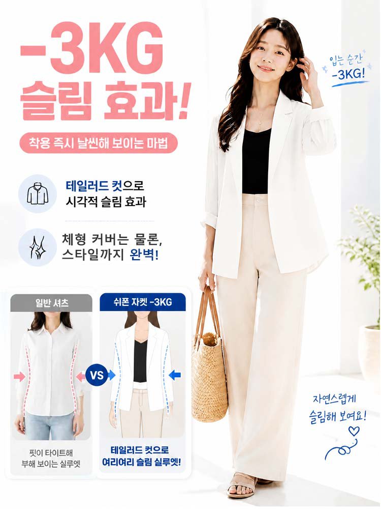 시원한 쉬폰 자외선차단 정장 상의