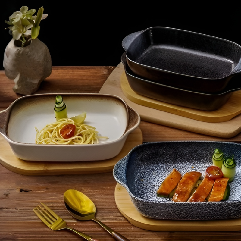 Double-eared baking pan