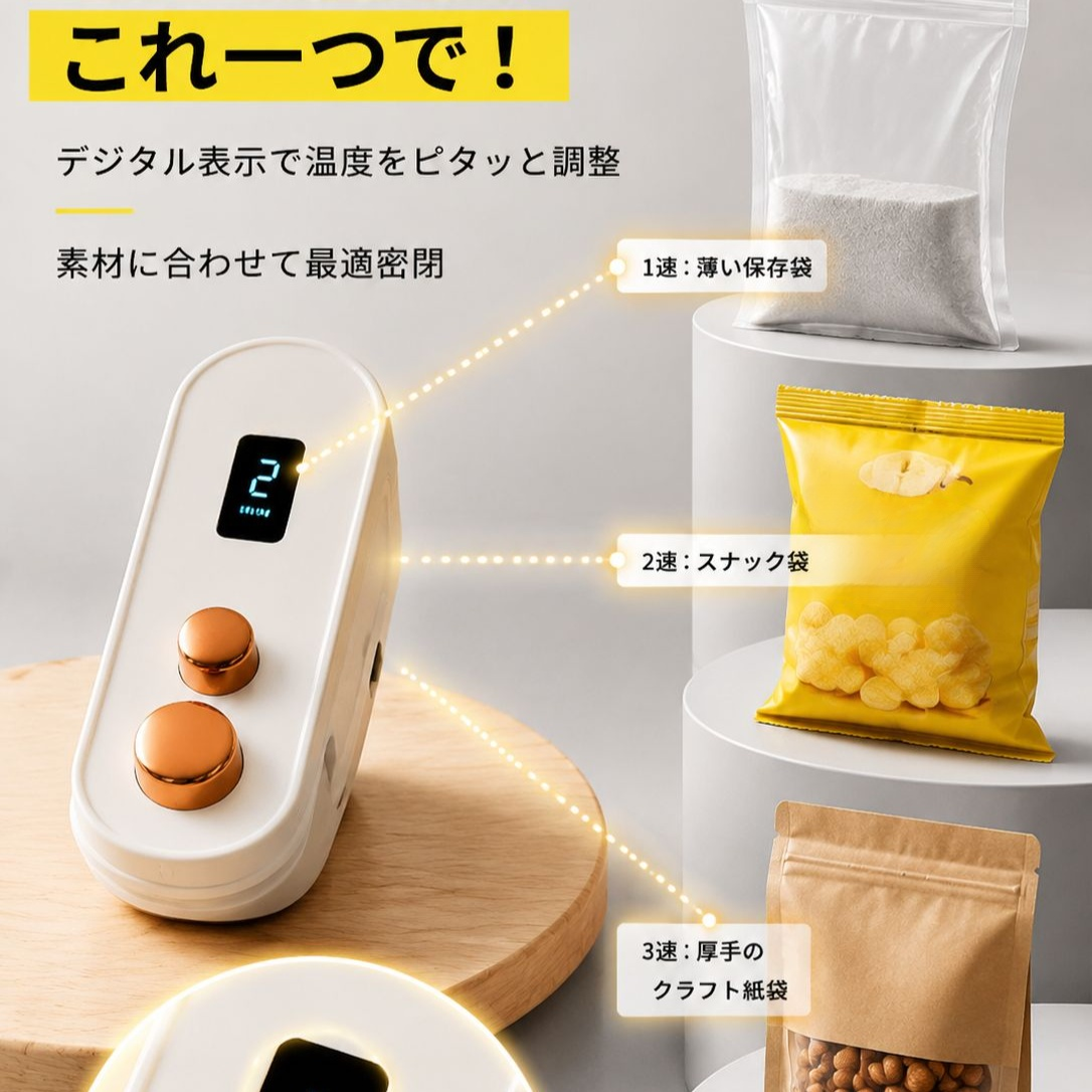 磁気吸着ミニ携帯スナックシーラー
