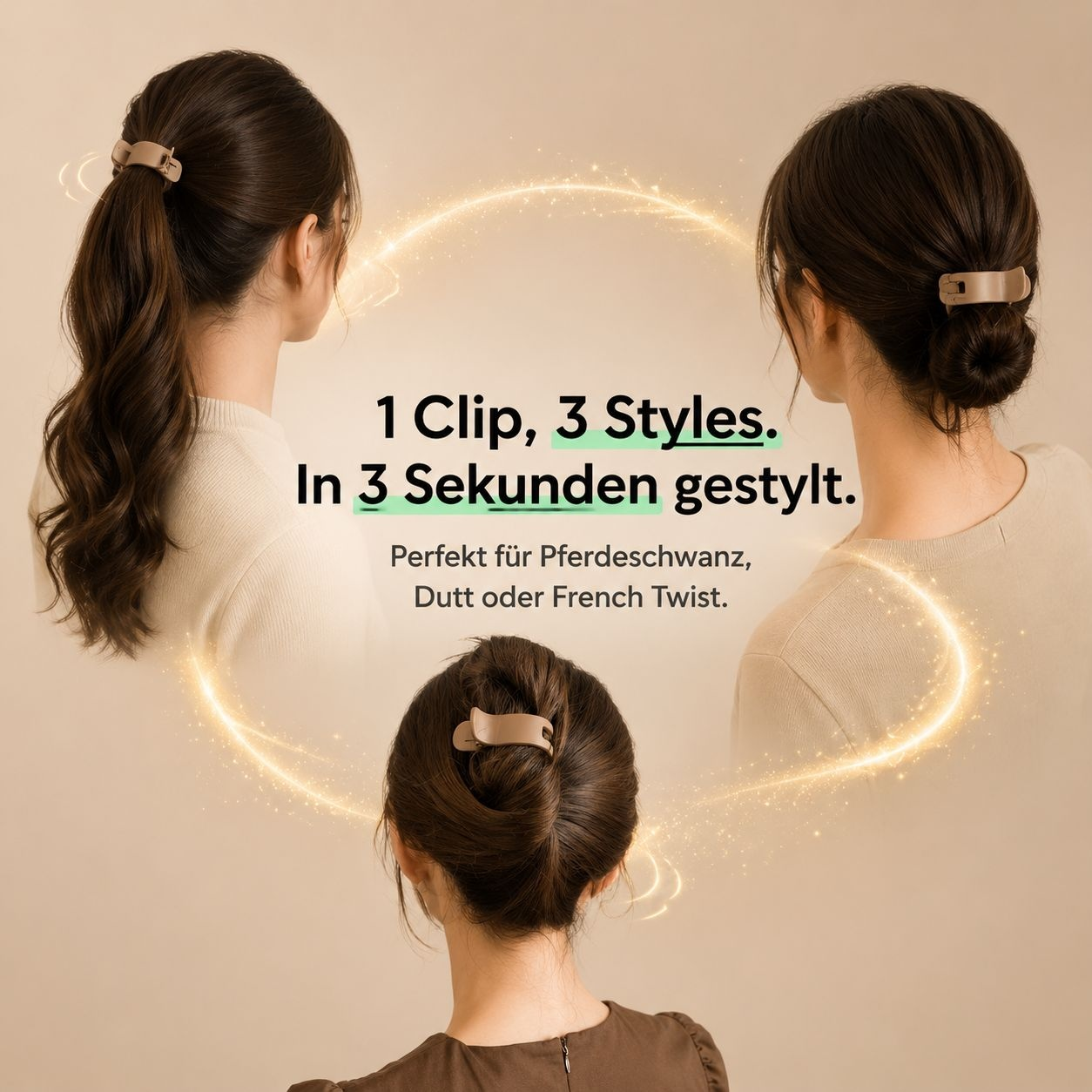 Elegante und künstlerische Haarklammer, speziell für Nackenknoten