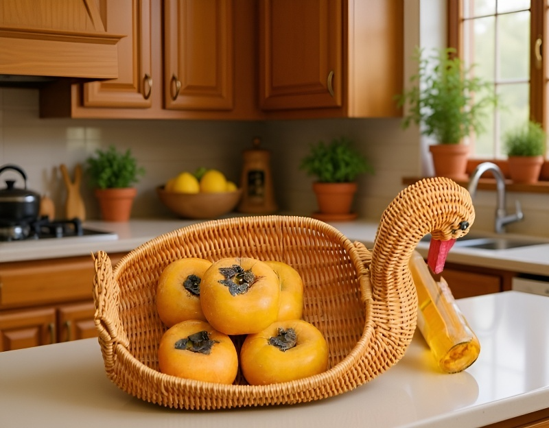 과일과 채소 수납이 용이한 라탄 바구니