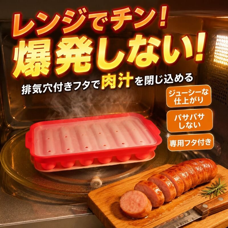 ホットドッグ型シリコン製ベーキングソーセージボックス型