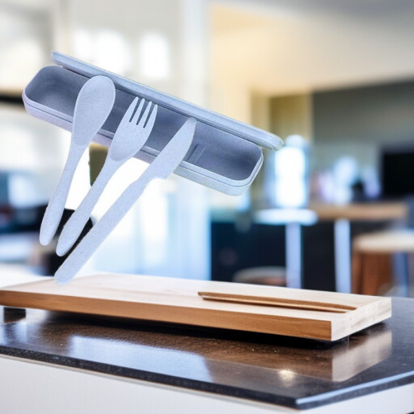  مجموعة أدوات مائدة بلاستيكية للطلاب من ثلاث قطع، على الطراز الياباني والغربي