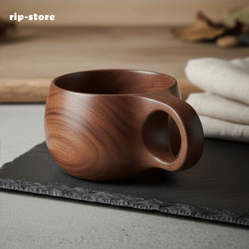 Handcrafted solid wood cups for home use
