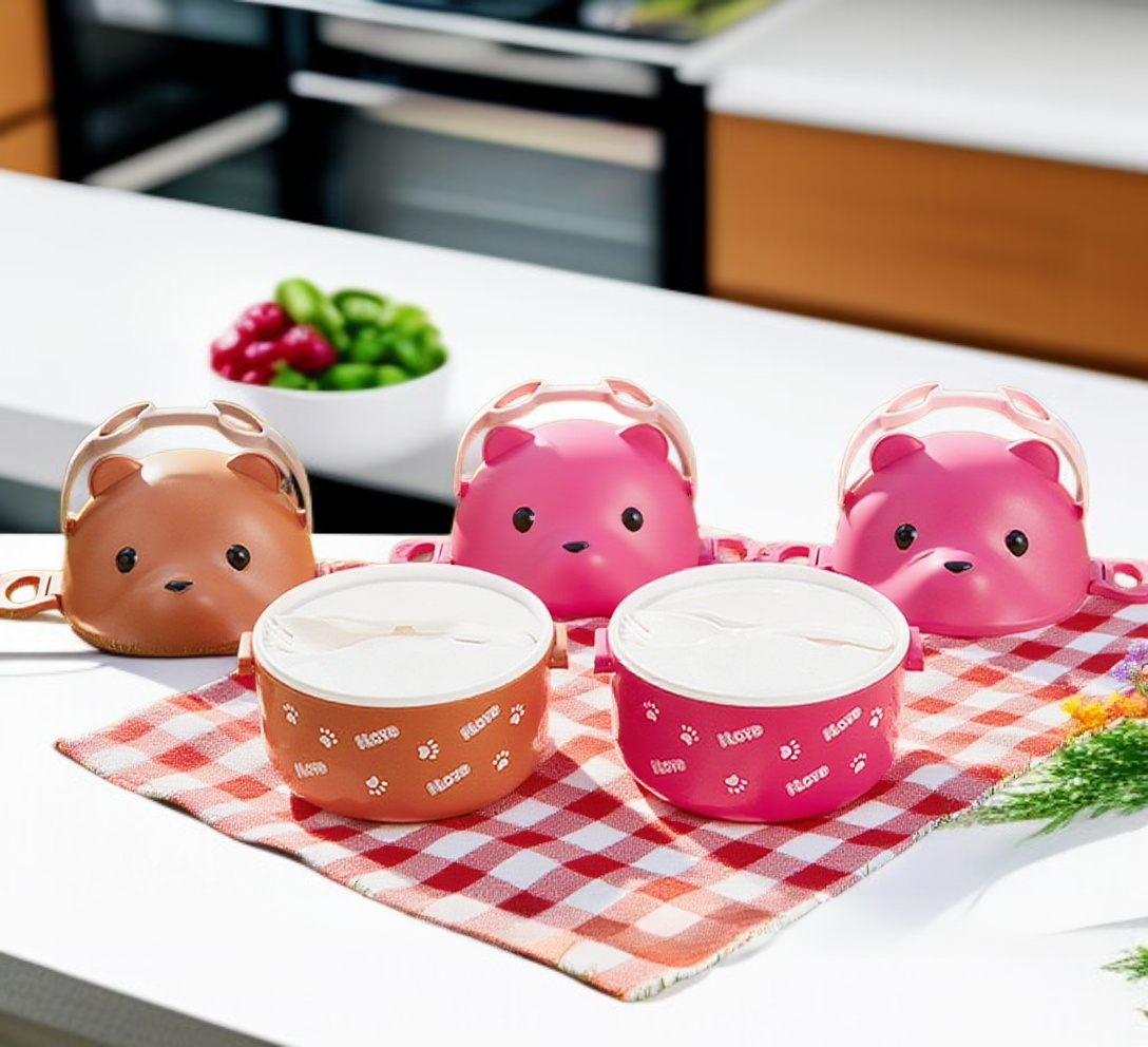 Portable double-layer food container for work and school