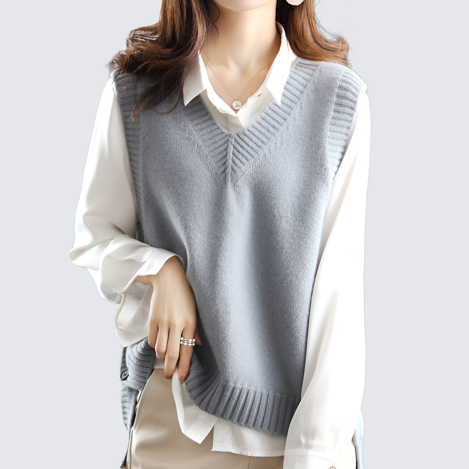 無袖針織上衣馬甲