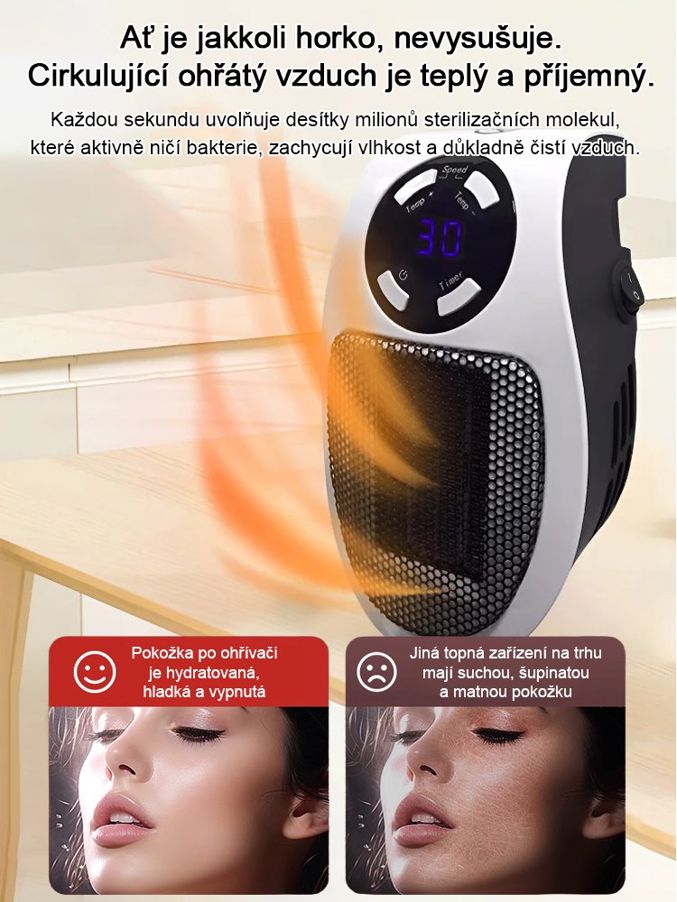 Za 7 dní spotřebuje jen 1 kWh【Teplovzdušný ventilátor, který zahřeje za 3 sekundy】
