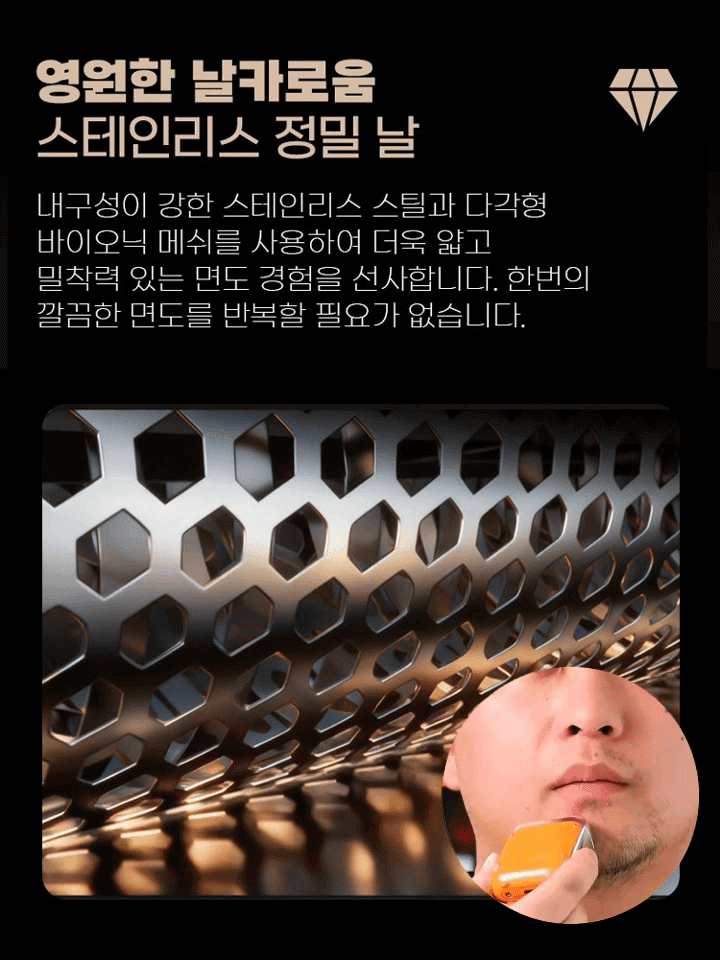 스마트 디지털 디스플레이 더블 링 메쉬 전동 면도기