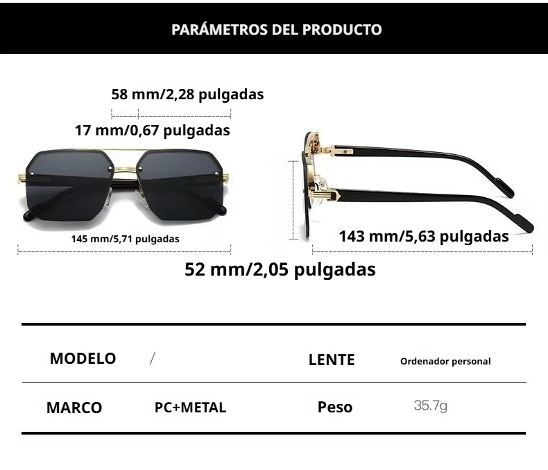 Gafas de sol elegantes para hombres y mujeres