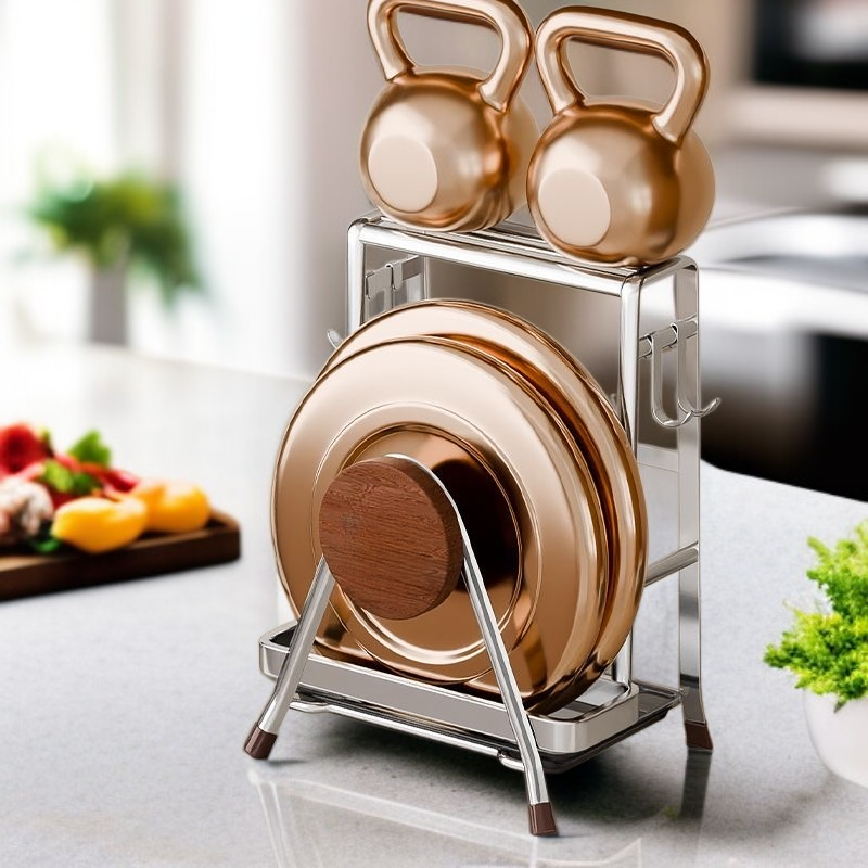 Vintage style stainless steel cutting board and knife holder