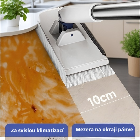 Automatický plochý mop s držadlem pro snadné čištění