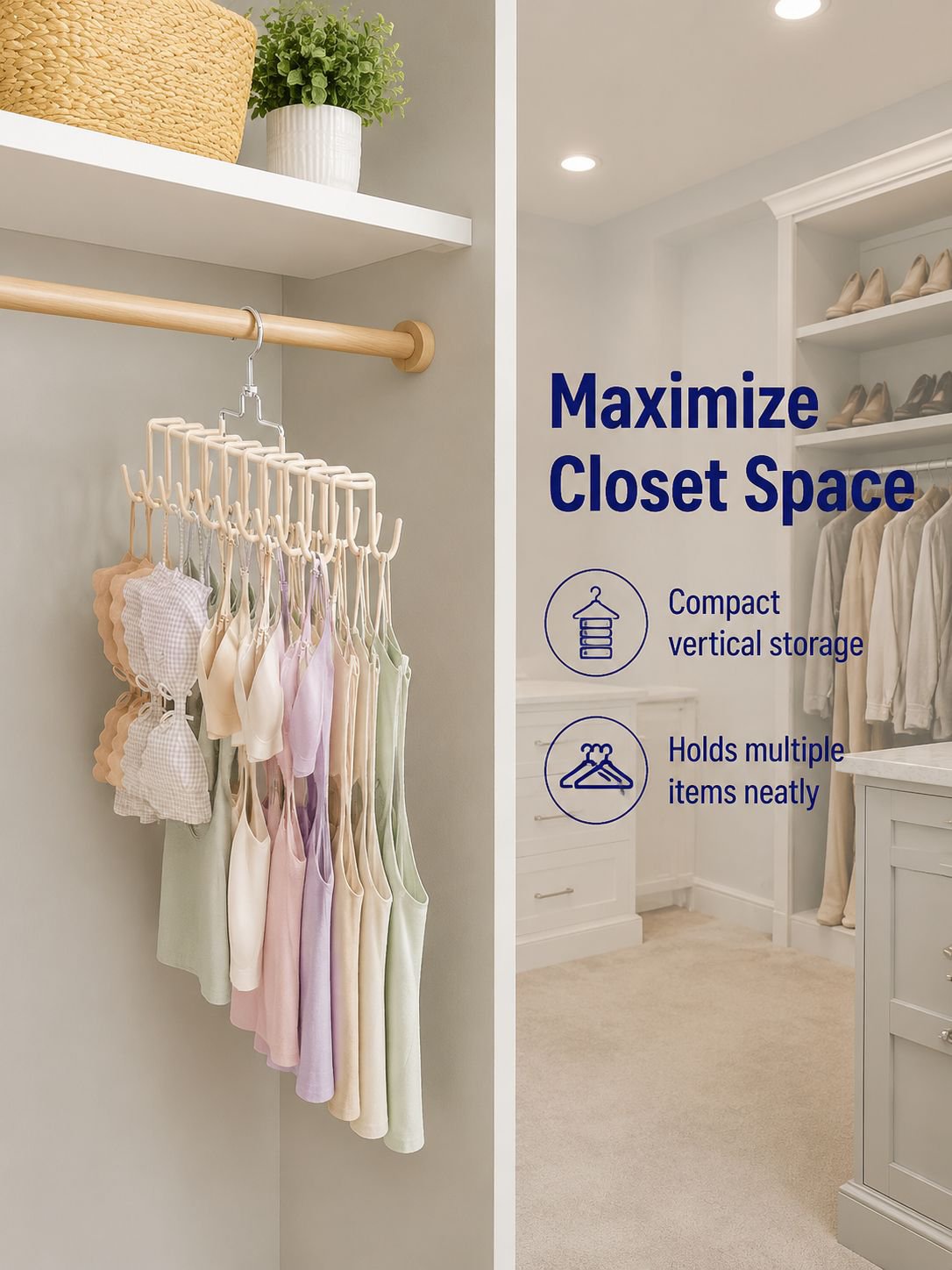 Non-slip Storage Double Hook Hanger for Camisoles and Underwear