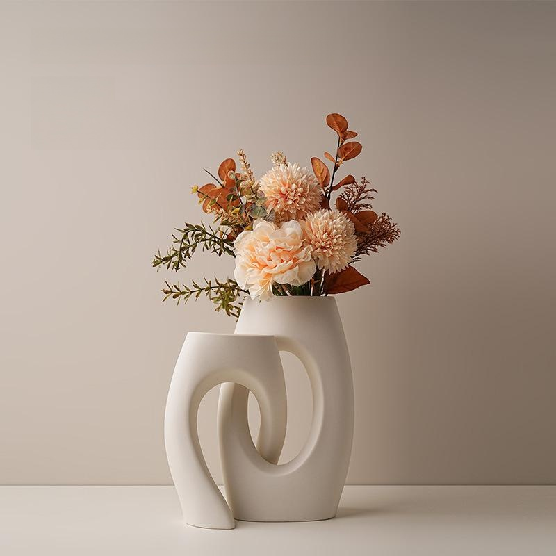  แจกันเซรามิกสไตล์ยุโรปสีขาว สำหรับตกแต่งบ้านหรูหรา