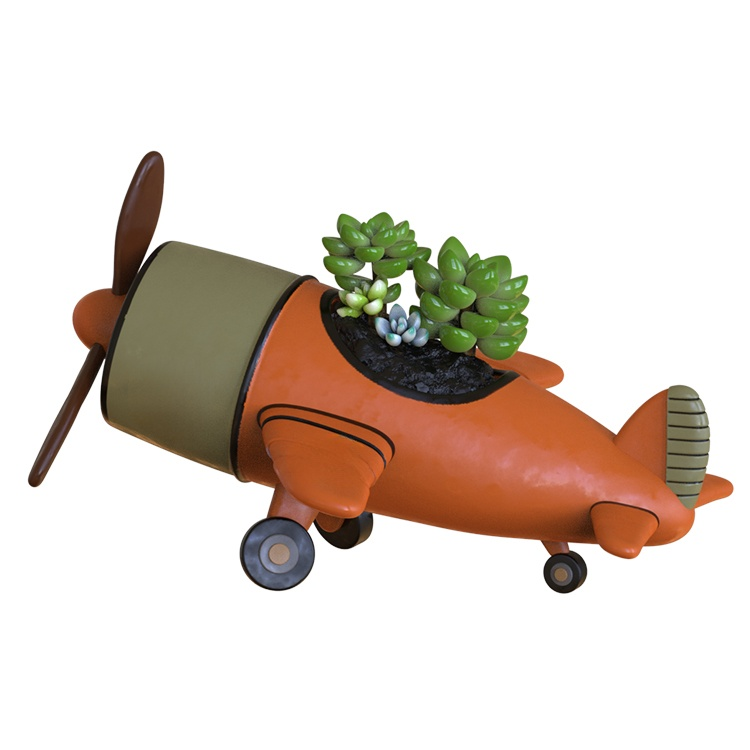 多肉植物の飛行機型植木鉢
