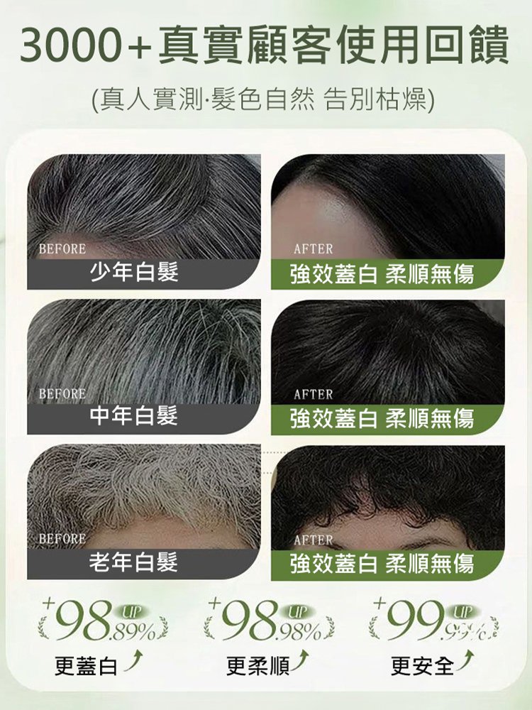 【可遮白髮】爆款植萃精油染髮乳