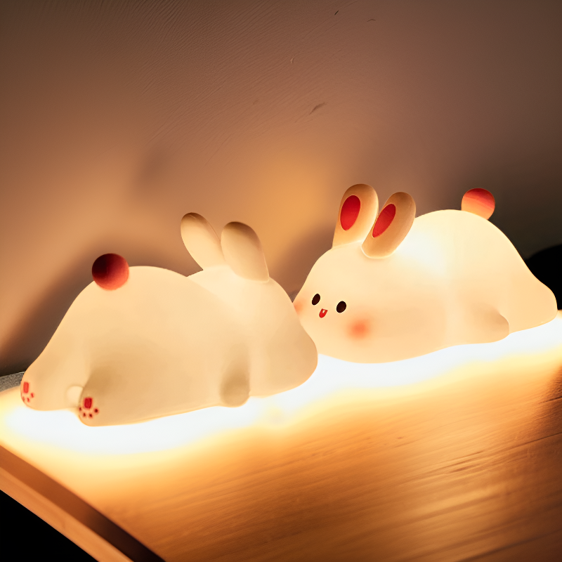 Creative Bunny Tap Lamp Kids Bedroom Bedside Night Light