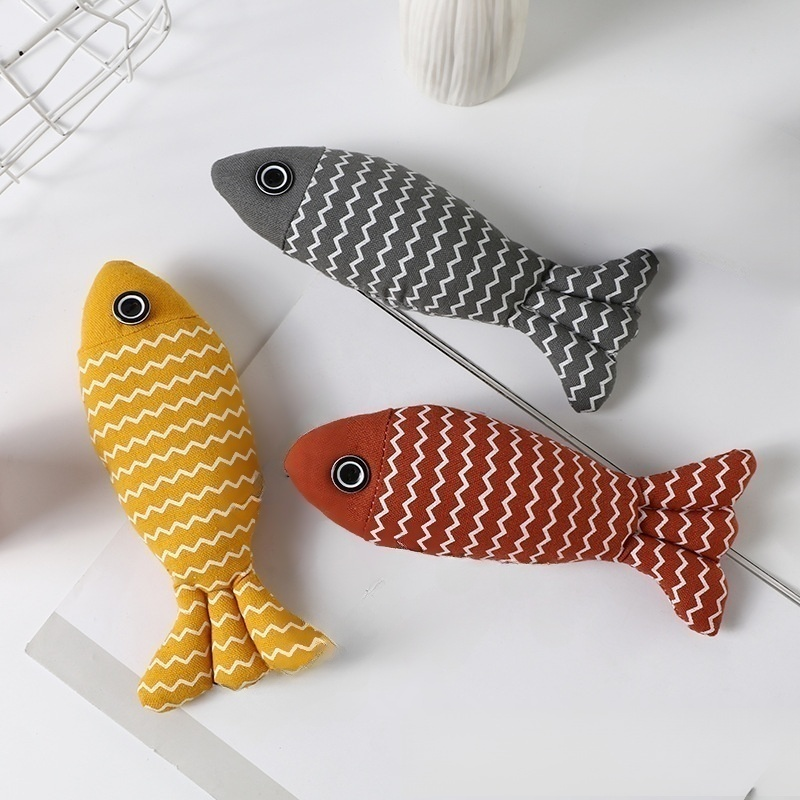 麻布魚貓玩具