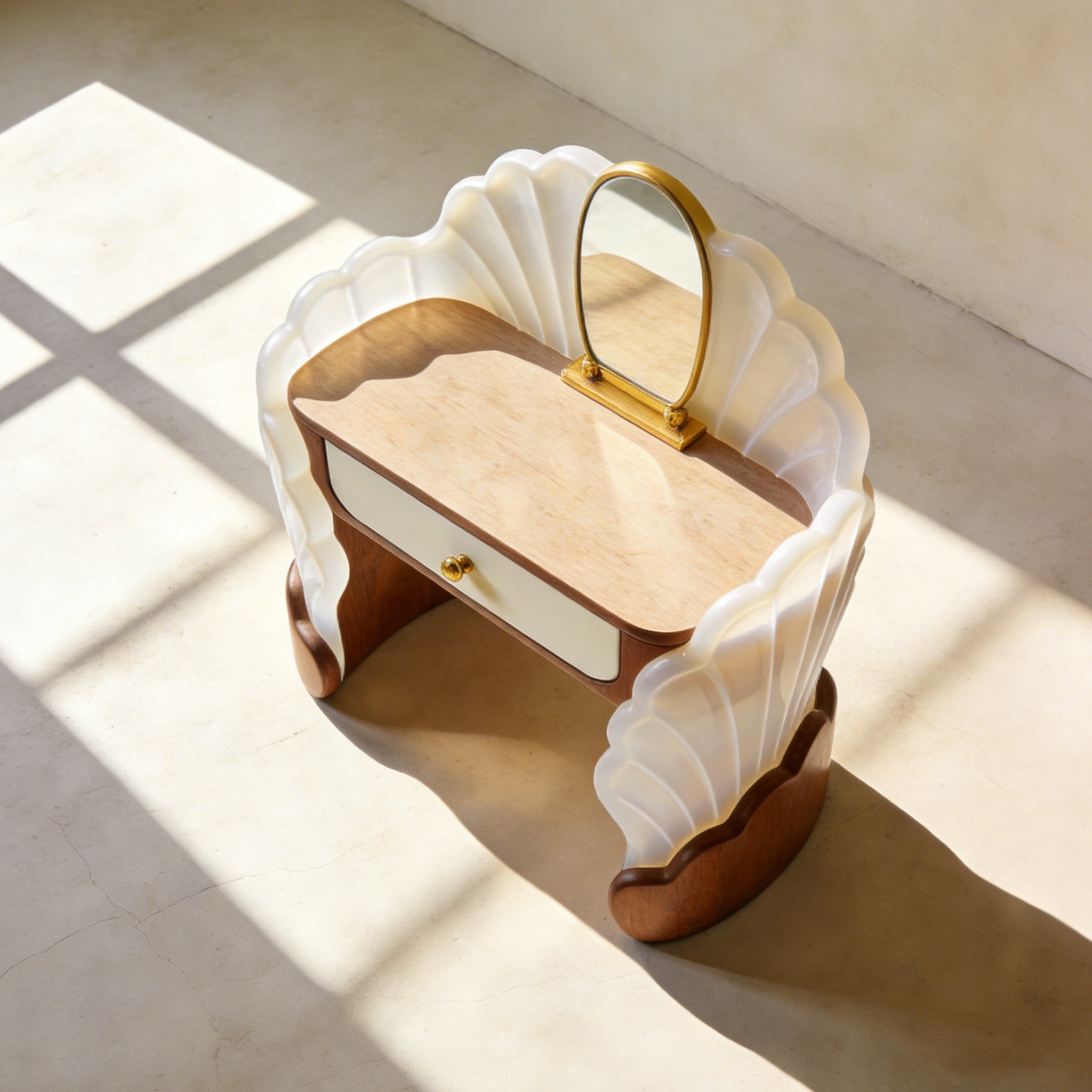 โต๊ะเครื่องแป้งพร้อมกระจกดีไซน์สวย