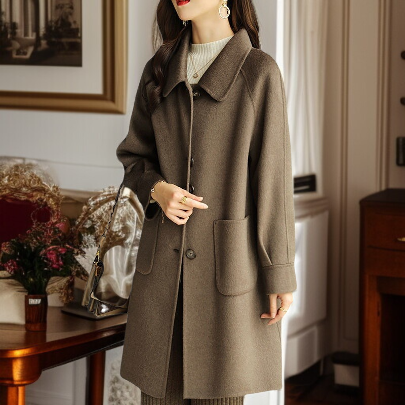 잔키핏 슬림 여성 하프 도톰 모직 코트