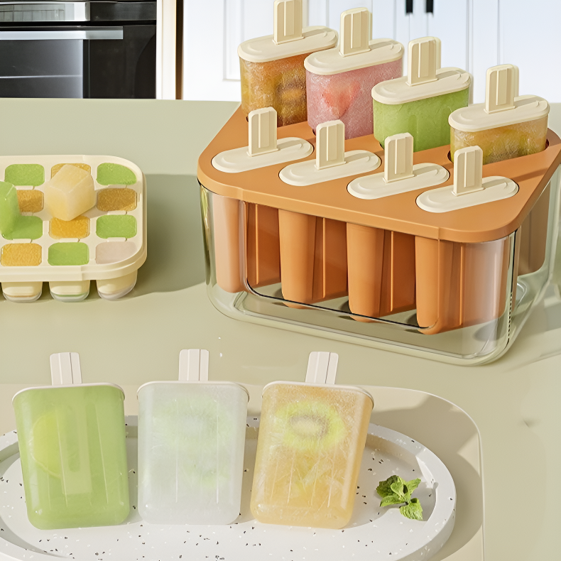 家庭用シリコンアイスクリームモールド 蓋付きアイストレー