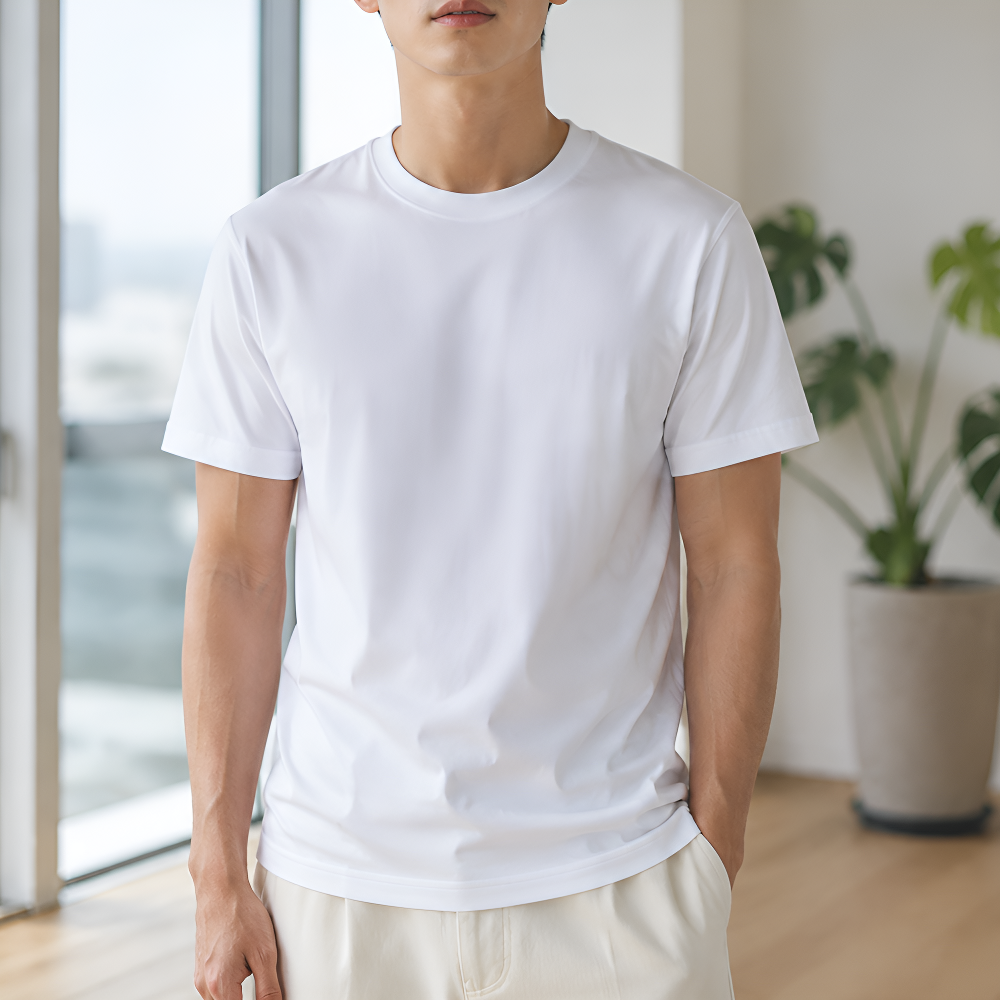 남성 루즈핏 베이직 라운드넥 반팔 티셔츠