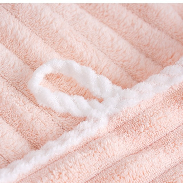 Ladies’ Thick Coral Fleece Absorbent Quick-Drying Hair Drying Cap