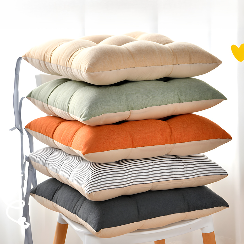 Cotton and linen thickened seat cushion