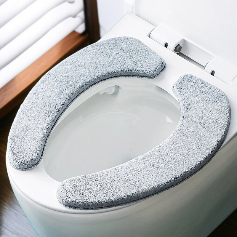 Winterfester abnehmbarer Toilettensitzbezug in Grau
