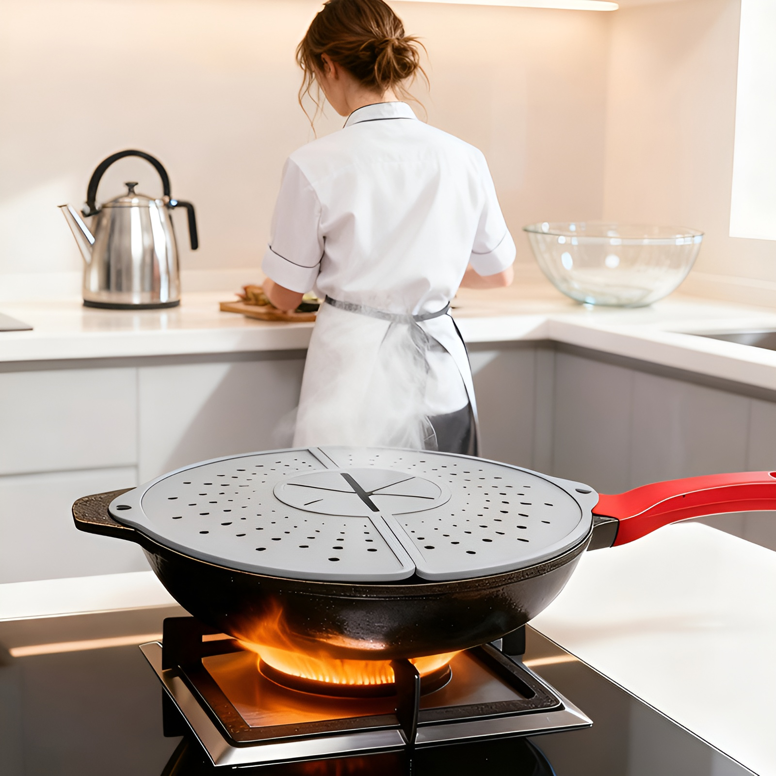 Silicone Hollow Overflow Prevention Pot Lid