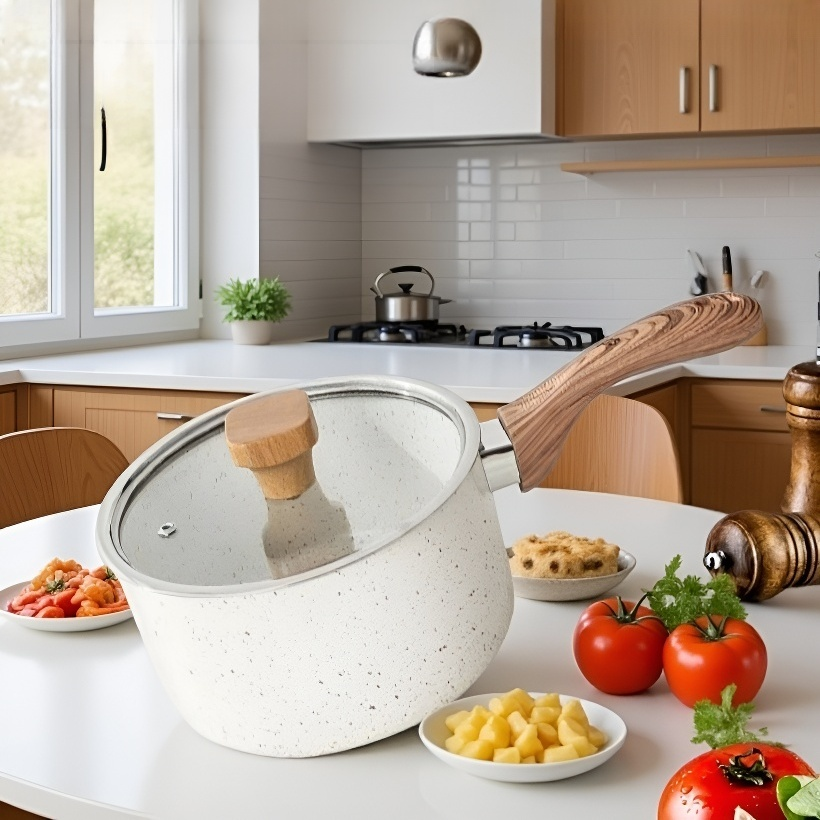 Sartén antiadherente de estilo japonés elaborada con piedra maifan.