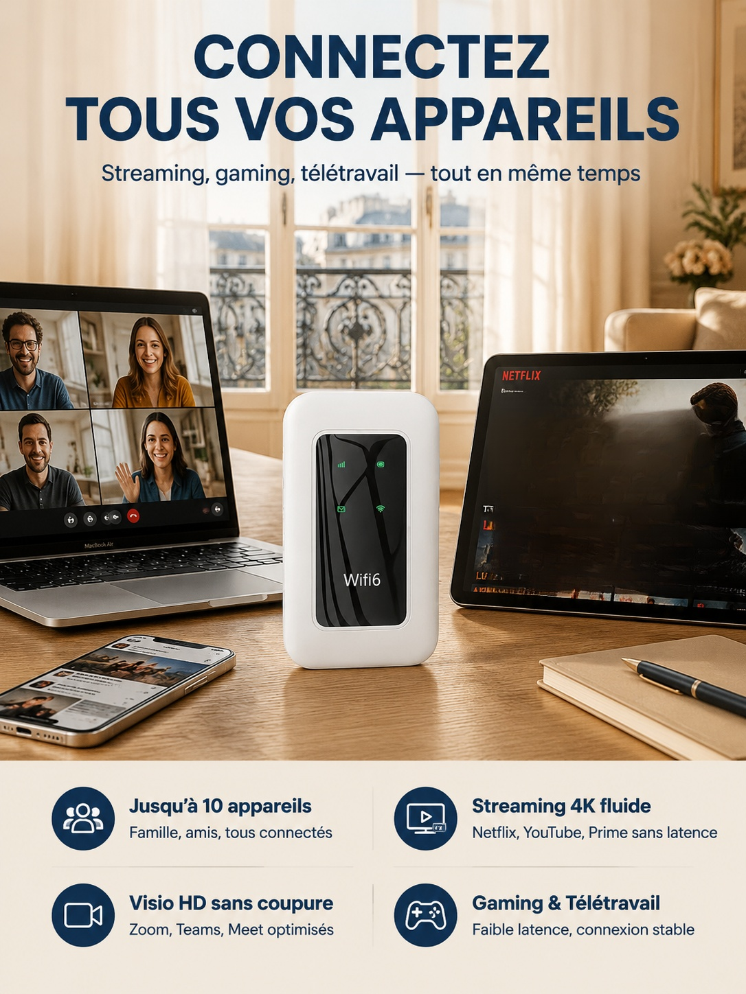 WiFi portable sans fil, sans branchement