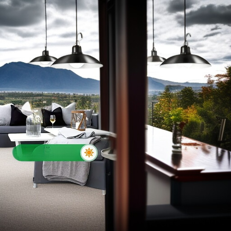  Foco solar IP65 para terraza y balcón, encendido/apagado automático