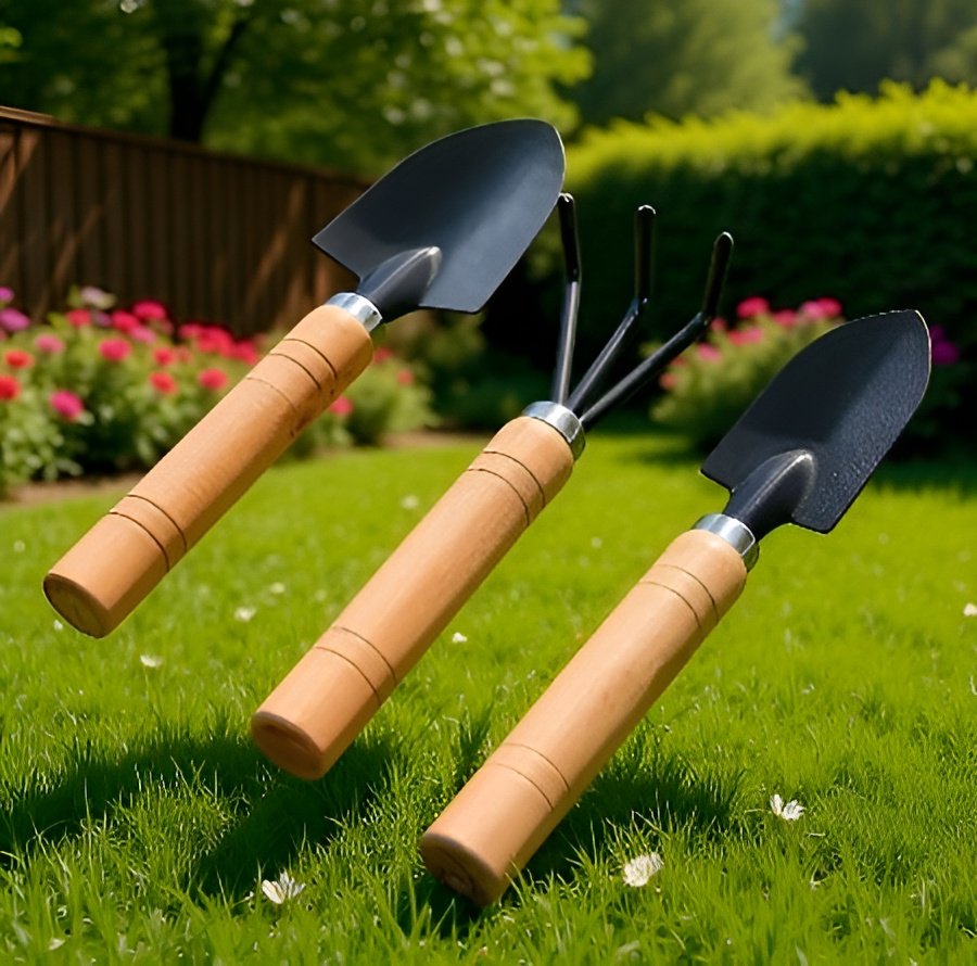 Kényelmes ergonomikus fa nyél kerti szerszámokhoz