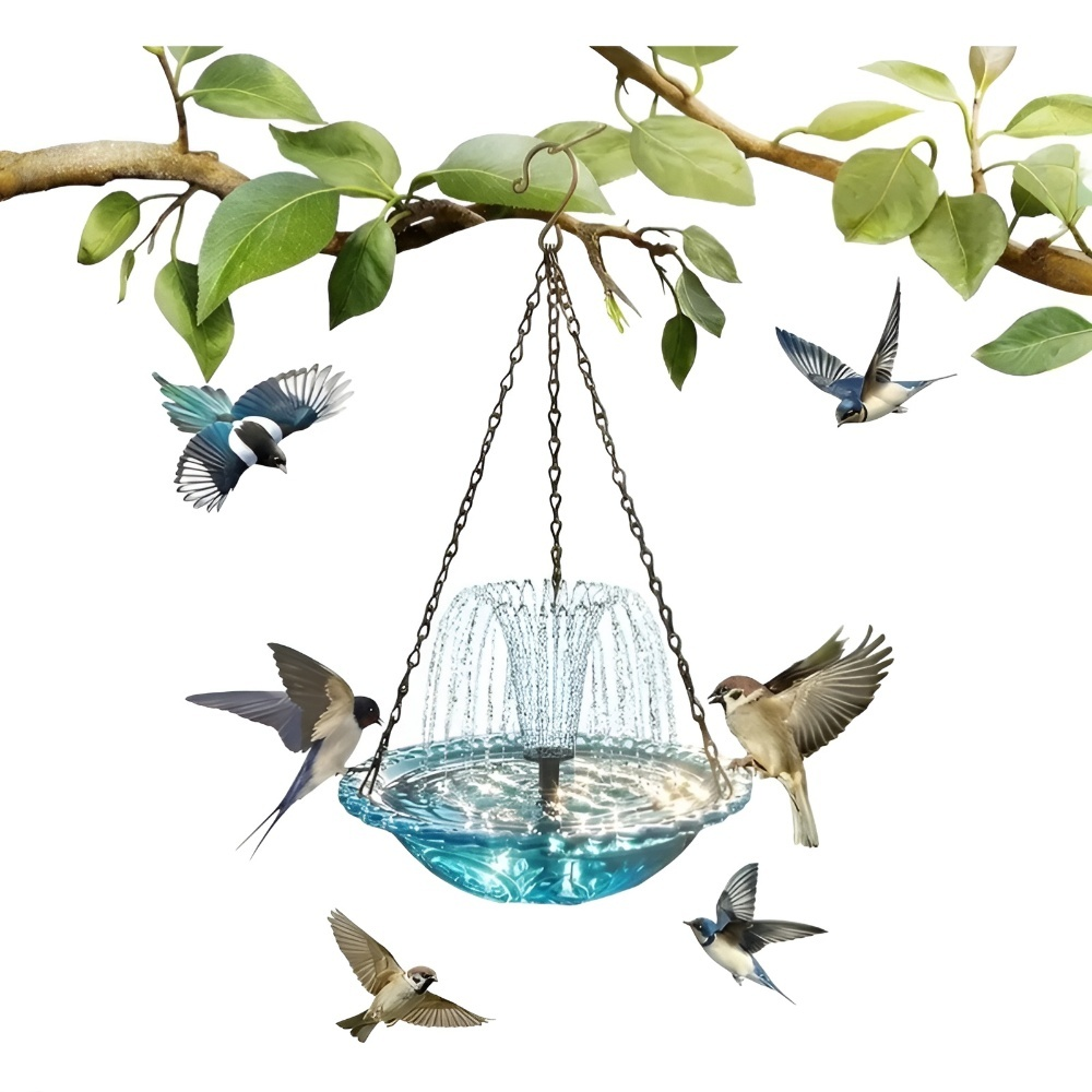 Hanging Outdoor Bird Feeder Decorative Bath Basin, Balcony Garden Hummingbird Feeder
