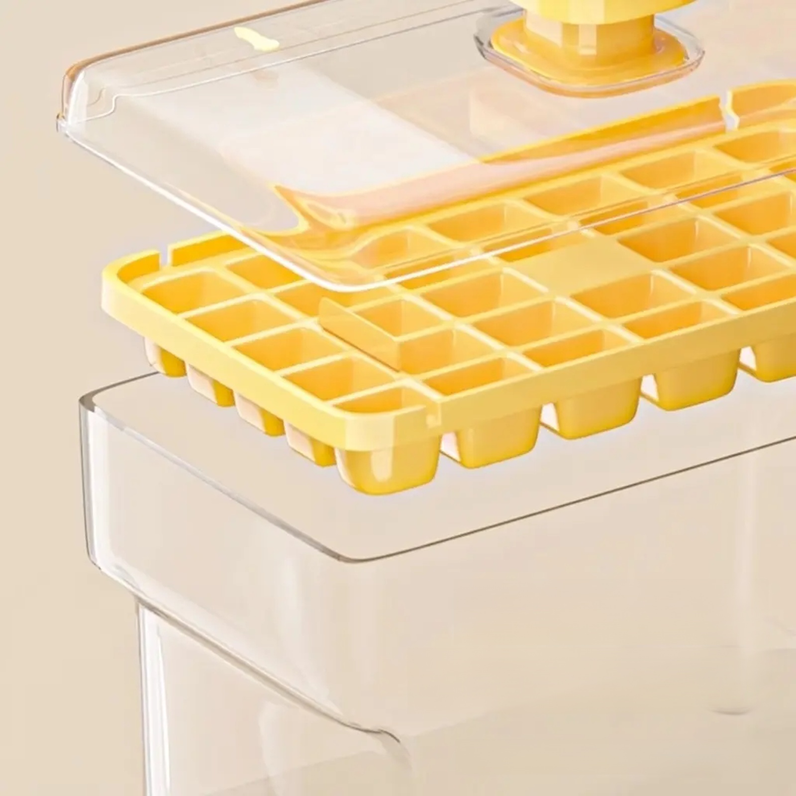 Food Grade Large Capacity Home Press Ice Cube Tray, Ice Storage Container
