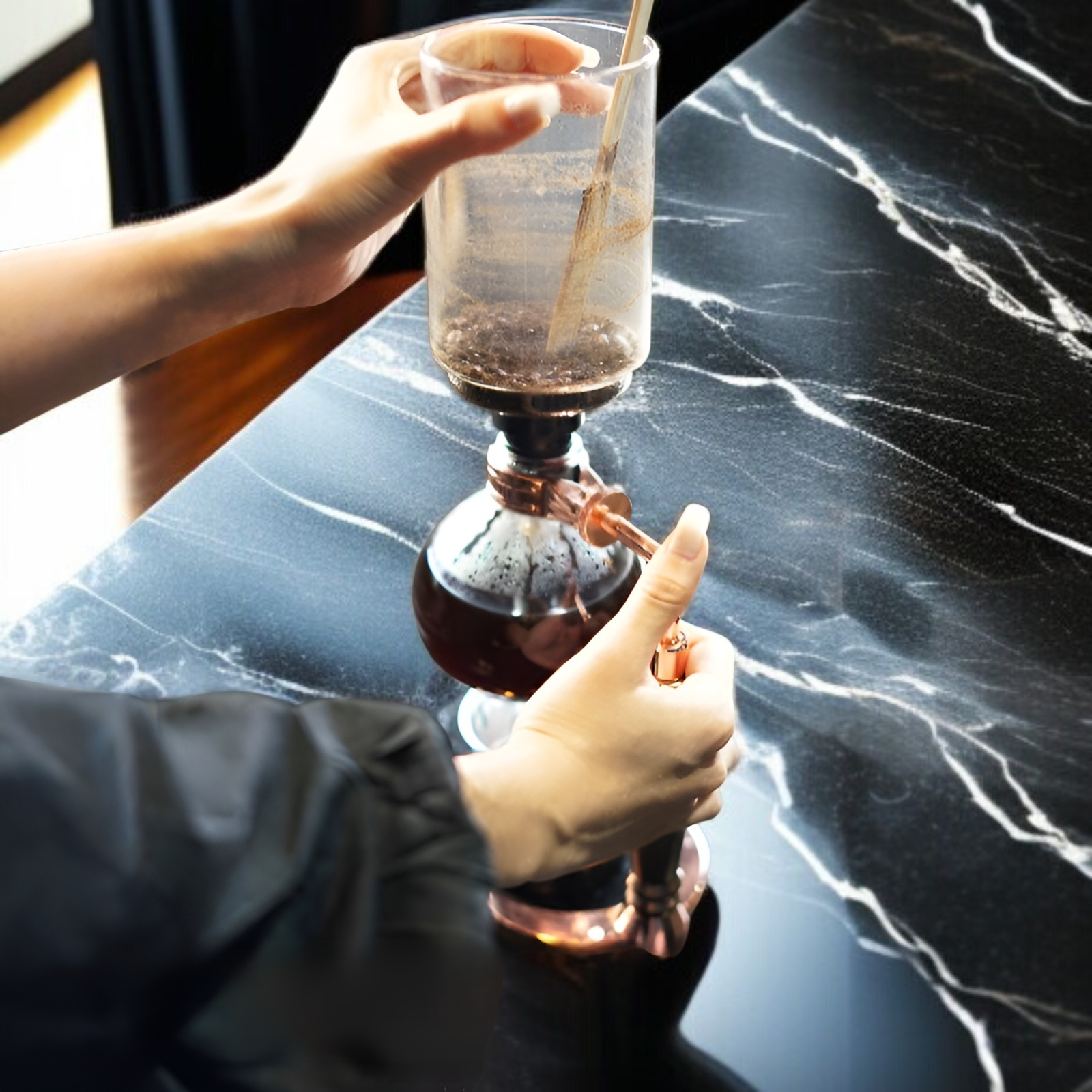 고급 유리 소재 커피 추출기 디테일