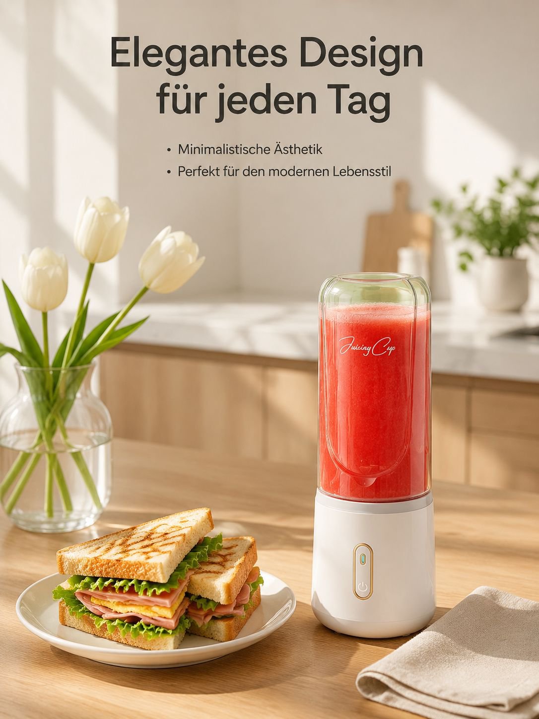Multifunktionaler Obst-Entsafterbecher mit frischen Früchten
