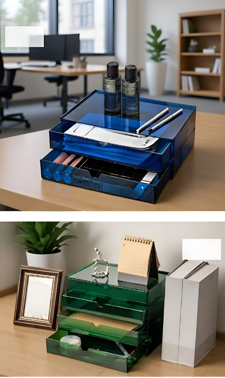 Wooden Nordic style shelf for home office organization