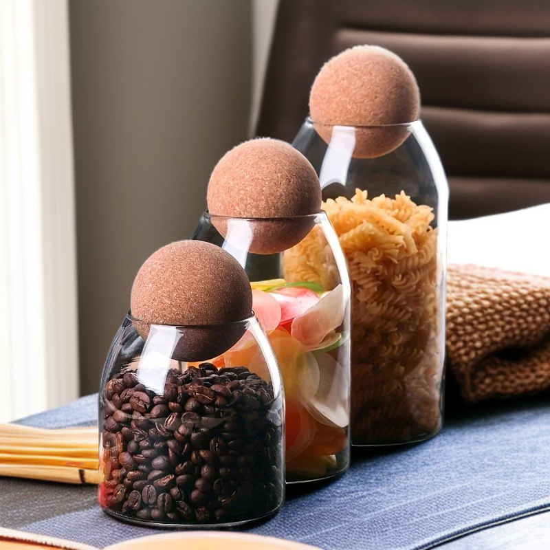 커피, 견과류, 말린 과일을 위한 3가지 용량 주방 식품 저장 용기