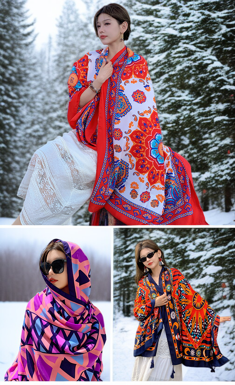 세련된 스타일의 겨울 스카프